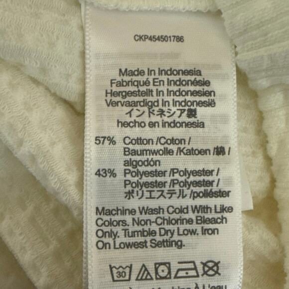 Madewell Women's White Textured Short Sleeve Button Shoulder Blouse Top Size S - Picture 4 of 4